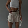 Women's Fashion Solid Color High Waist Mini Skort