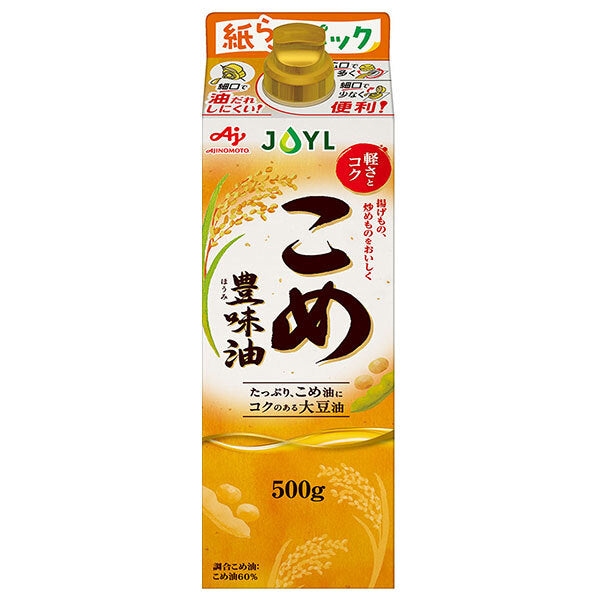 J-OIL MILLS AJINOMOTO Kome Toyoaji Rice Oil 500g x 6 Bottles [Ships from Japan]