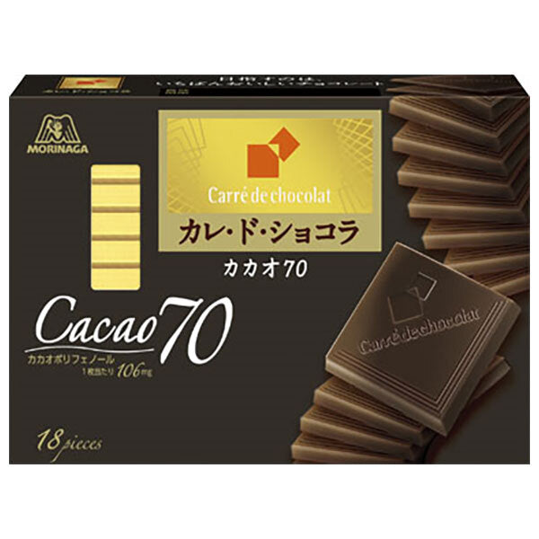 [11/25~ 10% off all products!!] Morinaga & Co. Carre de Chocolat 70% cacao, 18 pieces x 6 boxes