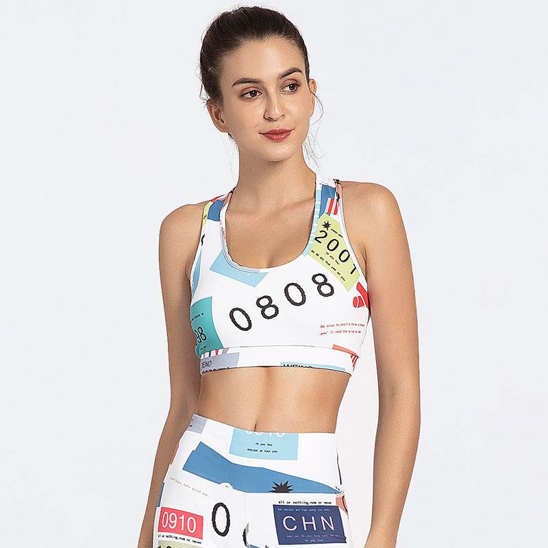 2pcs Women's Printed  fitness Gym Workout Outfit set