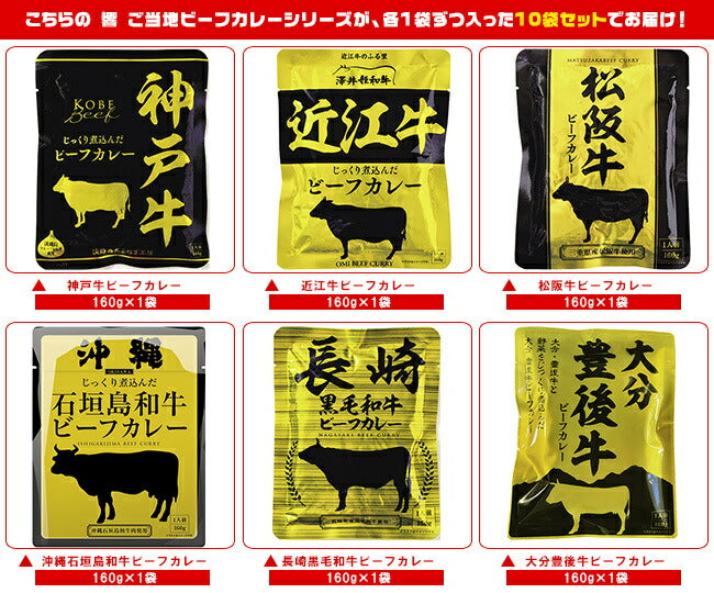 Hibiki beef curry 10 types assorted set 160g x 10 bags [shipped in Japan]