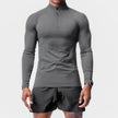 Men Quick Drying Long Sleeve Half Zip Activewear Muscle Fitted shirt Workout Gym T-shirt Top