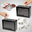 Wooden Coin Bank – Minimalist Black Piggy Bank with Denomination Slots (1K–10K)
