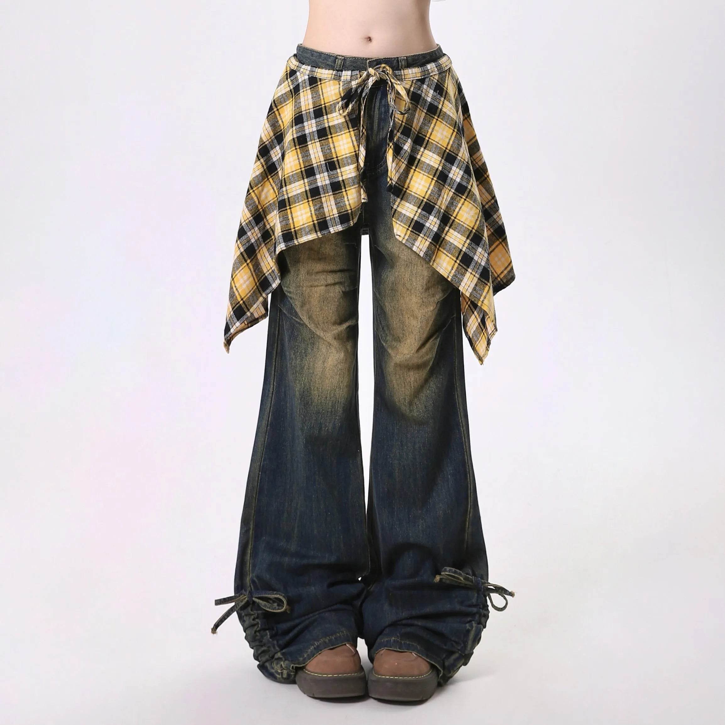 Jeans Women's Skirt Swing Outside Casual Bootcut Pants