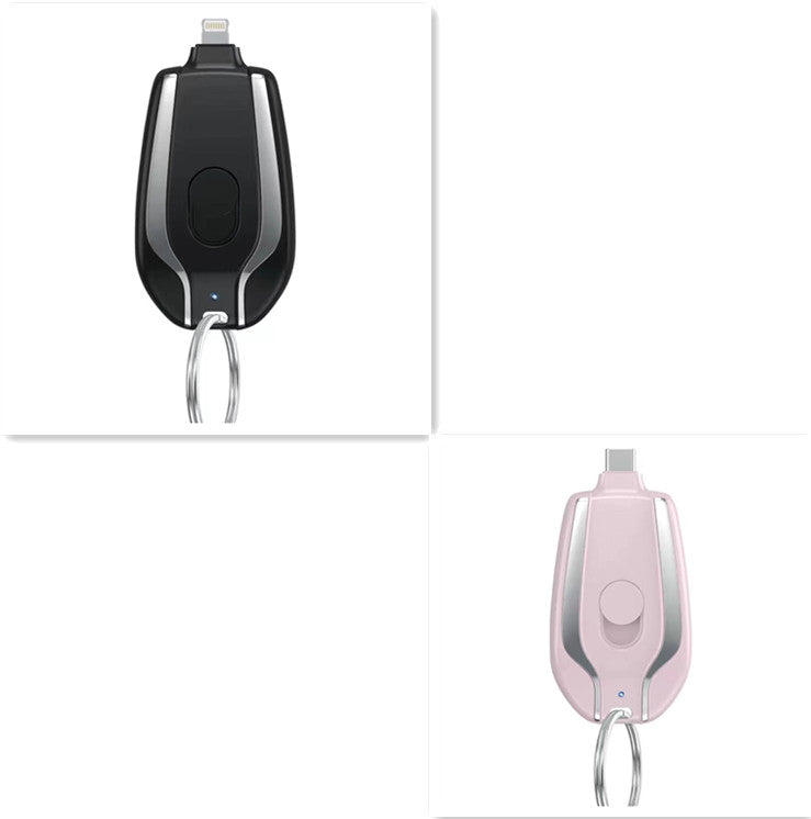 Keychain Power Bank 1500mAh – Portable Emergency Charger for iPhone & USB-C