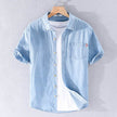 Summer Cotton Short Sleeve Denim Shirt For Men Classic All-matching Jeans