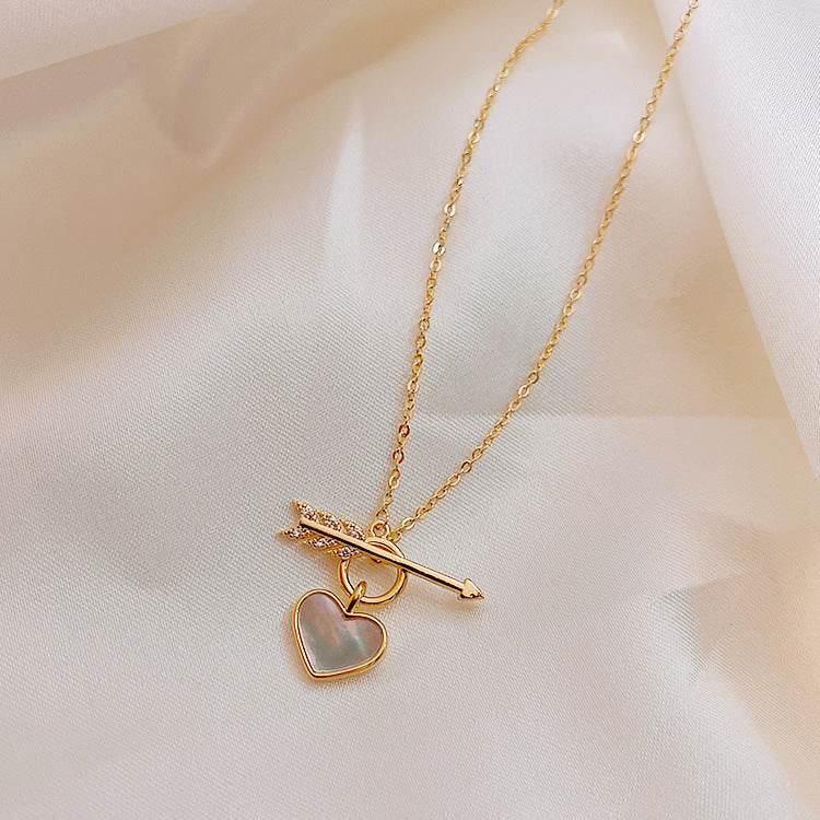 Romantic Heart Necklace Copper Zircon Pendant Necklace for women
