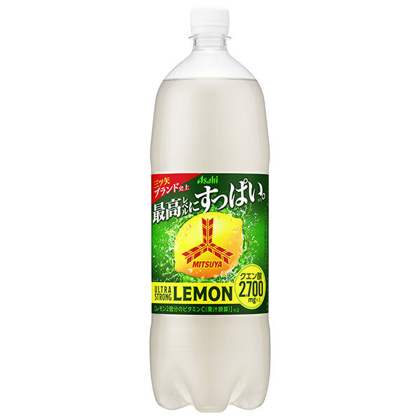 Asahi Soft Drinks Mitsuya Ultra Strong Lemon 1.5L PET Bottles x 8 [Ships from Japan]