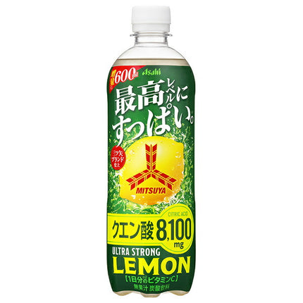 Asahi Soft Drinks Mitsuya Ultra Strong Lemon 600ml plastic bottle x 24 bottles [shipped in Japan]