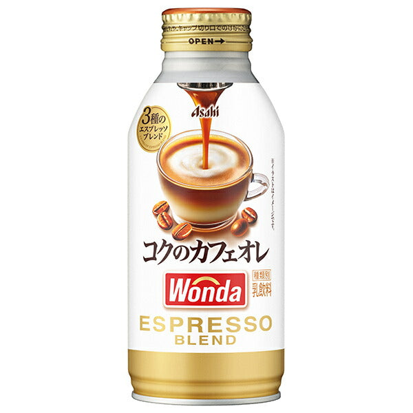 Asahi Soft Drinks WONDA Rich Cafe au lait 370g bottle can x 24 pieces [Shipped in Japan]