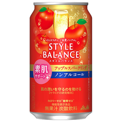 Asahi Style Balance Bare Skin Support Apple Sparkling [Food with Functional Claims] 350ml can x 24 bottles [Shipped in Japan]