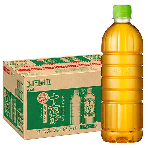 Asahi Beverages Jurokucha Labelless Bottle 630ml PET bottles x 24 bottles [Shipped in Japan]