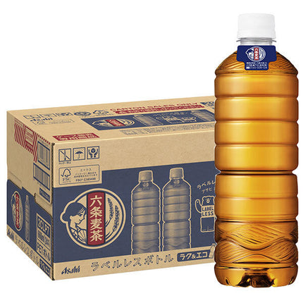 Asahi Beverage Rokujo Barley Tea Bouteille sans étiquette Bouteille PET de 660 ml x 24 pièces 