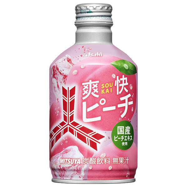 Asahi Beverage Mitsuya Refreshing Peach 300ml bottle can x 24 pieces [Shipped in Japan]