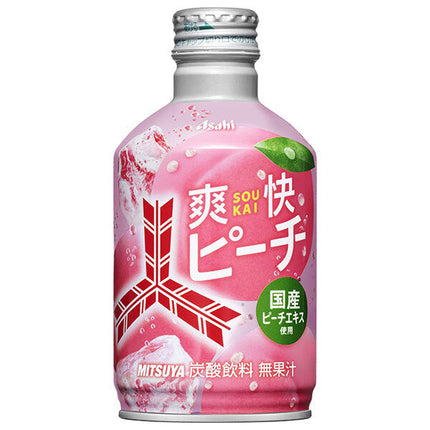 Asahi Beverage Mitsuya Refreshing Peach 300ml bottle can x 24 pieces [Shipped in Japan]