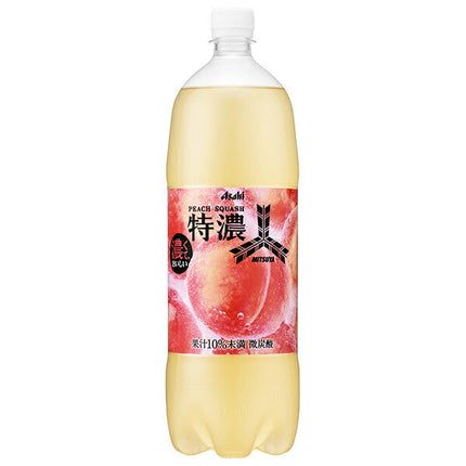 Asahi Soft Drinks Mitsuya Tokuno Peach Squash 1.5L plastic bottles x 8 bottles [shipped in Japan]