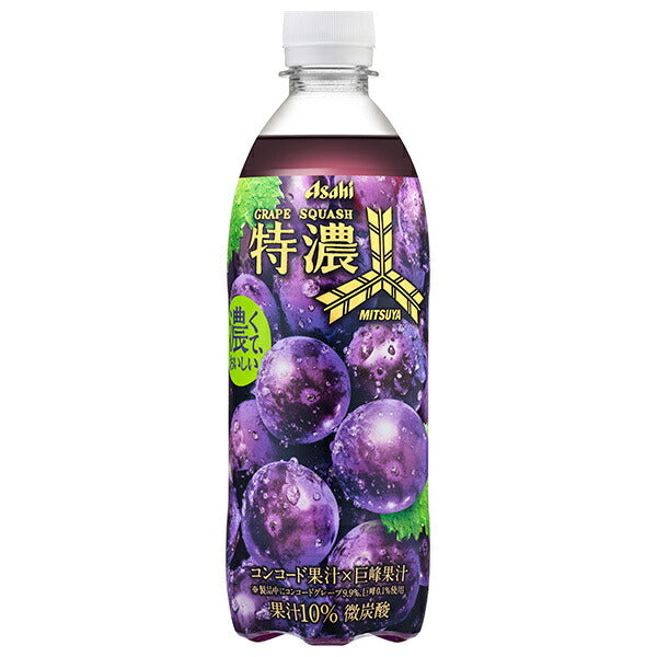 Asahi Soft Drinks Mitsuya Tokuno Grape Squash 500ml plastic bottle x 24 bottles [shipped in Japan]
