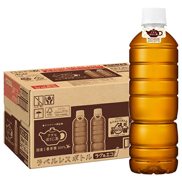Asahi Beverage Hojicha Labelless 500ml PET bottle x 24 bottles [Shipped in Japan]