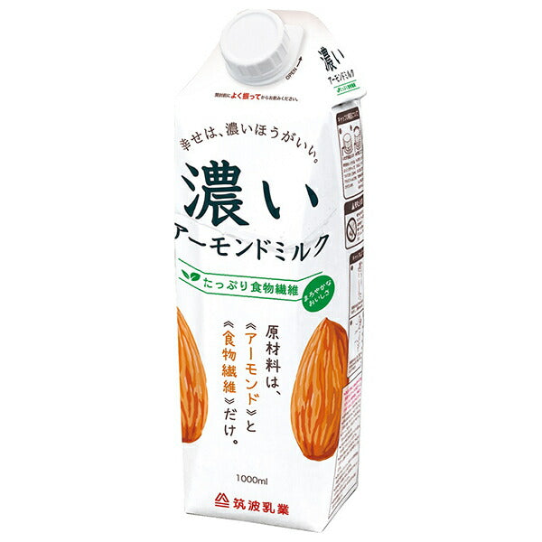 Tsukuba Dairy Products Dark Almond Milk Plenty of Dietary Fiber 1000ml Paper Pack x 6 bottles [Shipped in Japan]