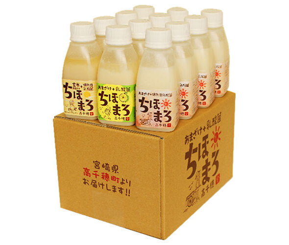 高千穂ムラたび あまざけ+乳酸菌ちほまろ12本セット(プレーン、へべす、玄米各4本) (150g×12本)×1箱入