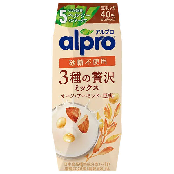 Danone Japan Alpro Rich 3-Blend Oat Drink, No Sugar, 1000ml Carton x 6 [Ships from Japan]