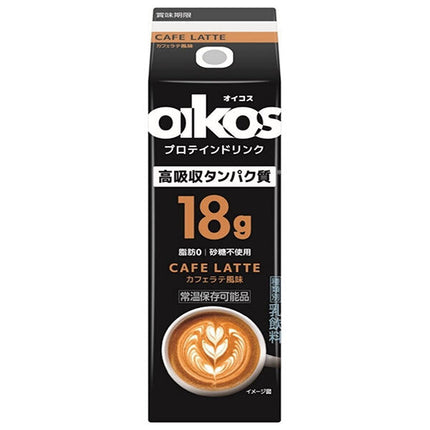 Danone Japan Oikos Protein Drink Highly Absorbable Protein 18g CAFE LATTE (Caffe Latte Flavor) 240ml Paper Pack x 12 Bottles