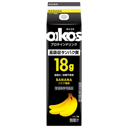 Danone Japan Oikos Protein Drink Highly Absorbed Protein 18g Banana Flavor 240ml Paper Pack x 12 Bottles [Shipped in Japan]