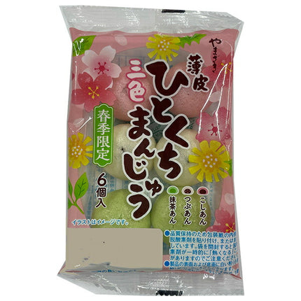 Yamazaki Baking Thin Piece Three-Colored Manju Spring 6 Pieces x 10 Bags [Shipped in Japan]