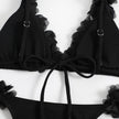 Women's 2-Piece Bikini Swimsuit Set Solid Colour Backless Bra and Briefs