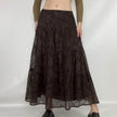 Retro Paisley Printed Skirt Women's Low Waist Midi skirt