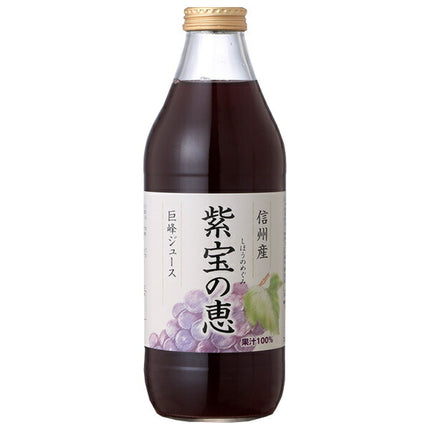 Kotobuki Kogen Foods Shinshu Kyoho Juice Shiho no Megumi 100% Straight 1000ml bottle x 4 bottles [Shipped in Japan]