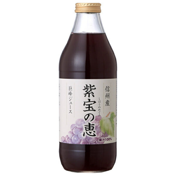 Kotobuki Kogen Foods Shinshu Kyoho Juice Shiho no Megumi 100% Straight 1000ml bottle x 4 bottles [Shipped in Japan]