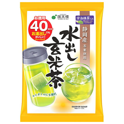 Kunitaro Cold Brewed Genmaicha Tea Bags with Uji Matcha 140g (40p) x 12 bags [Shipped in Japan]