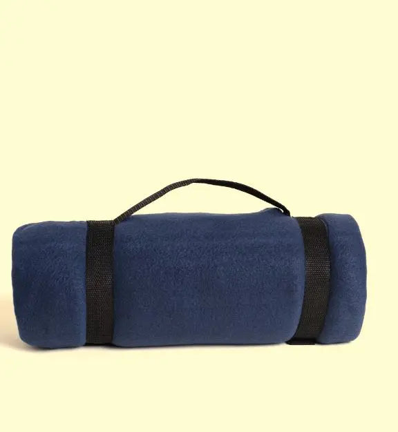 Whipstitch Fleece Blanket with Strap -B5660