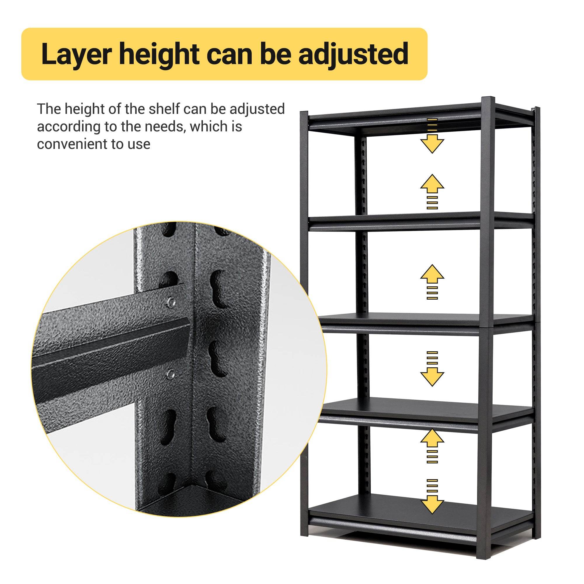 Tier Metal Shelves For Storage Garage Shelving 2000LBS Heavy Duty Storage Shelves Adjustable Garage Shelf Industrial Shelving Unit Storage Utility Rack,Black