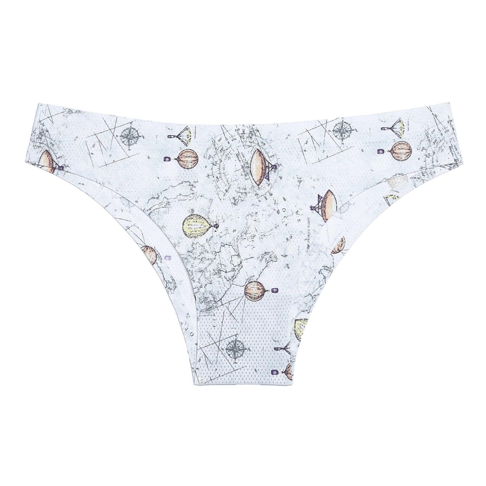 Women's Seamless Floral Print Low-Waist Briefs No-Trace Breathable
