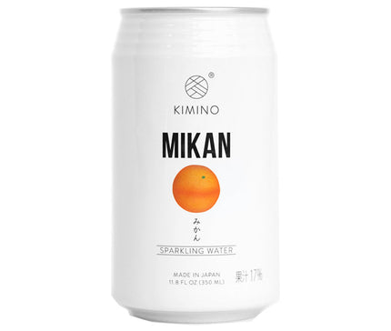 KIMINO DRINKS Mandarin Sparkling Water 350ml Can x 24 Cans 