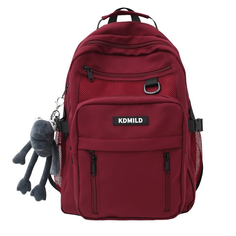 Large Capacity Multi-Layer School Backpack – White, Red, Purple, Black, Khaki