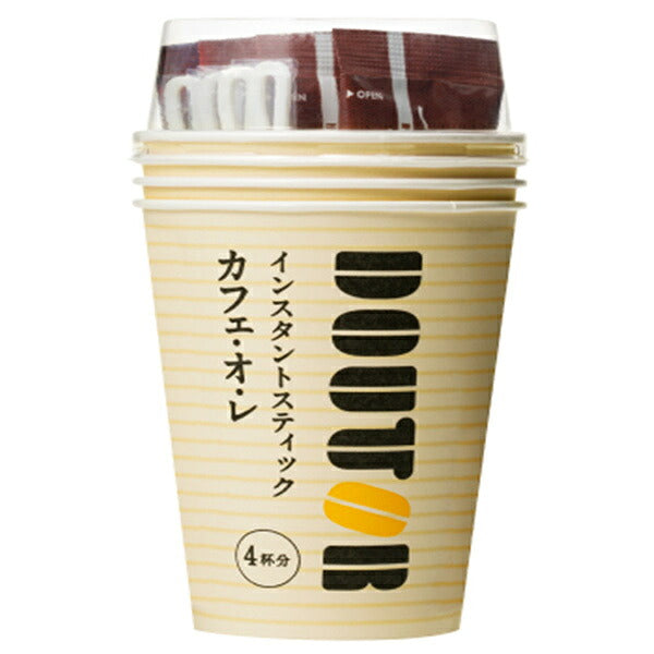 Doutor Coffee Cafe au Lait Instant Coffee Sticks, 4 Sticks x 24 Packs [Ships from Japan]