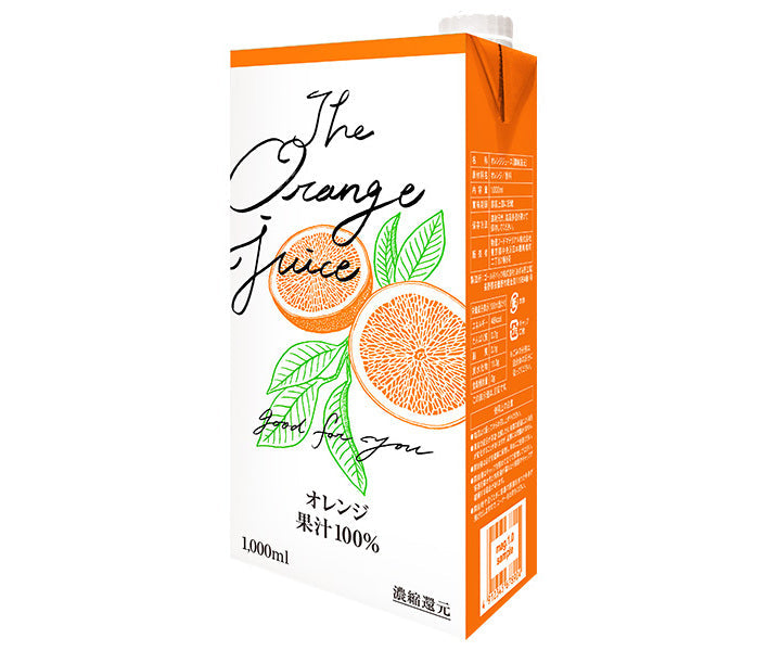 [11/25~ 10% OFF all products!!] Bussan Food Materials Orange 100% juice 1000ml paper pack x 6 bottles