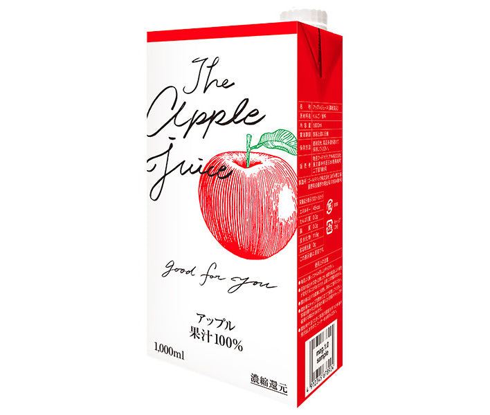 [11/25~ 10% OFF all products!!] Bussan Food Materials Apple 100% juice 1000ml paper pack x 6 bottles