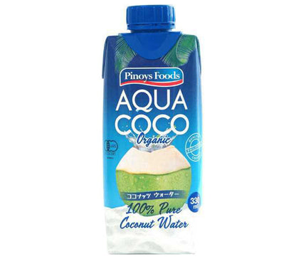 I.B. Company Aquacoco Natural Coconut Water 330ml Paper Pack x 24 Bottles 