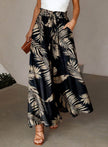 Printed Comfortable Casual High Waist  Wide-leg Floral Palazzo Trousers women