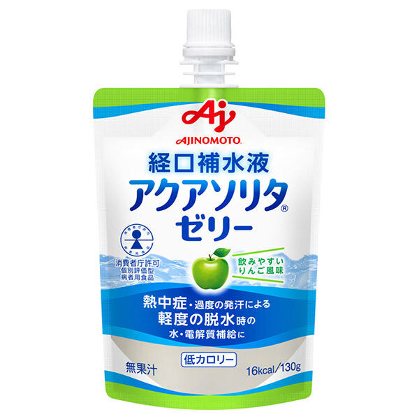Ajinomoto Aqua Solita Jelly Apple Flavor 130g Pouch x 24 pieces [Shipped in Japan]