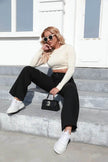 Elegant Ripped Wide-leg Baggy Jeans Pant Women