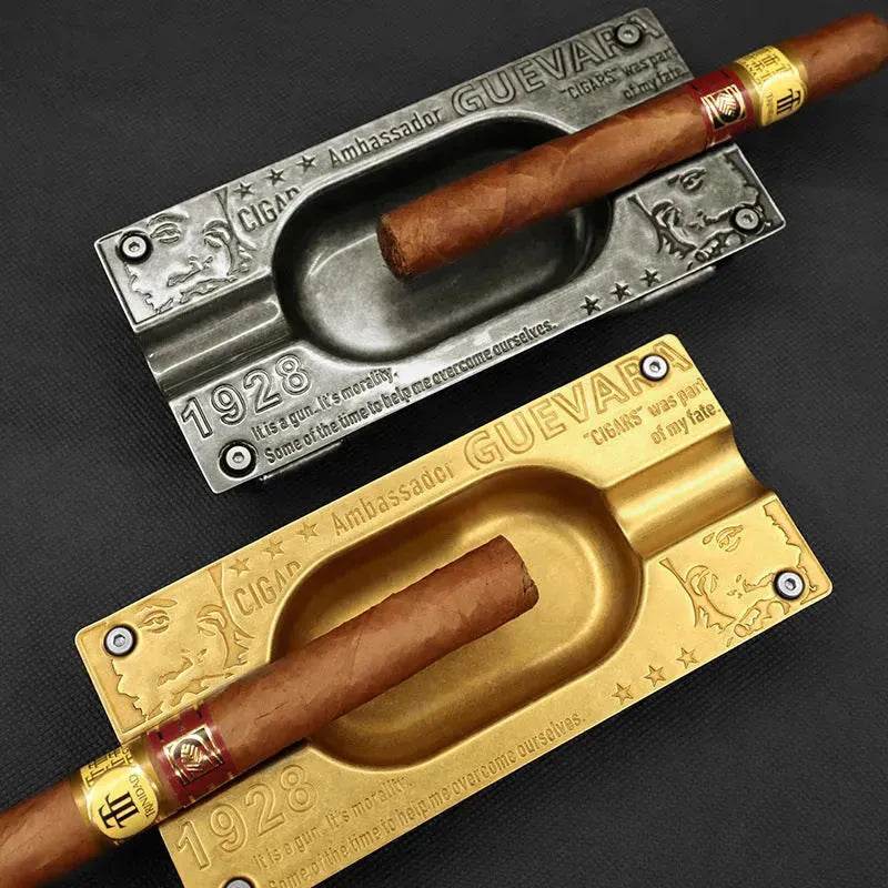 Metal Gold and Silver 2 slot Cigar Ashtray
