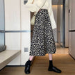 Women High waist Leopard color Midi Skirt