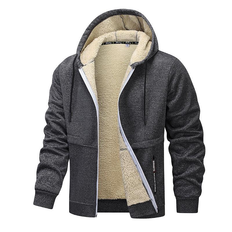 Lambswool Coat – Men’s Warm Polyester Winter Coat in Solid Colors