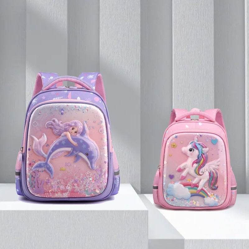 Primary School Cute Cartoon Mermaid Girls Backpack