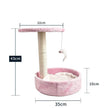 Cat Scratching Post with Platform & Hanging Toy – Multi Level Cat Tree Scratcher with Plush Bed
